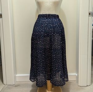 Oak and fort blue floral pleated skirt medium